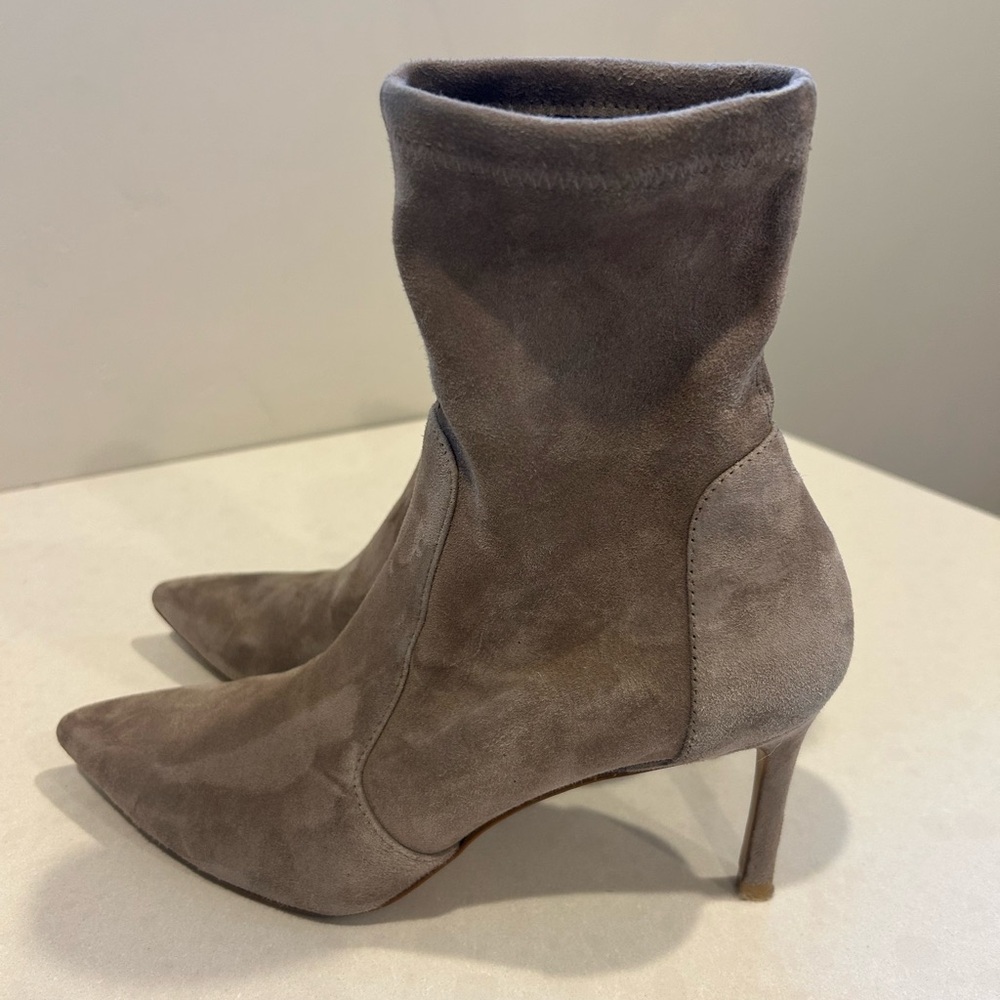 Stuart Weitzman Taupe Suede Heeled Boots